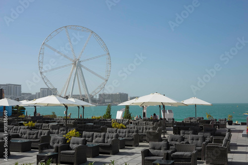 View of Dubai Eye and Dubai Ferris Wheel in JBR. Dubai - UAE. 22 JANUARY 2018. photo