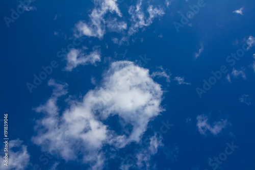 Bright blue sky and white clouds in clear weather appropriate for background © Todor Dinchev