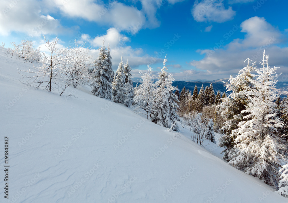 Obraz premium Winter mountain snowy landscape