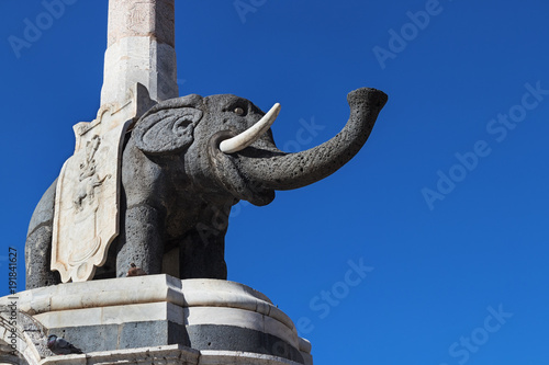 "Fontana dell'Elefante" in Catania, Sicily.