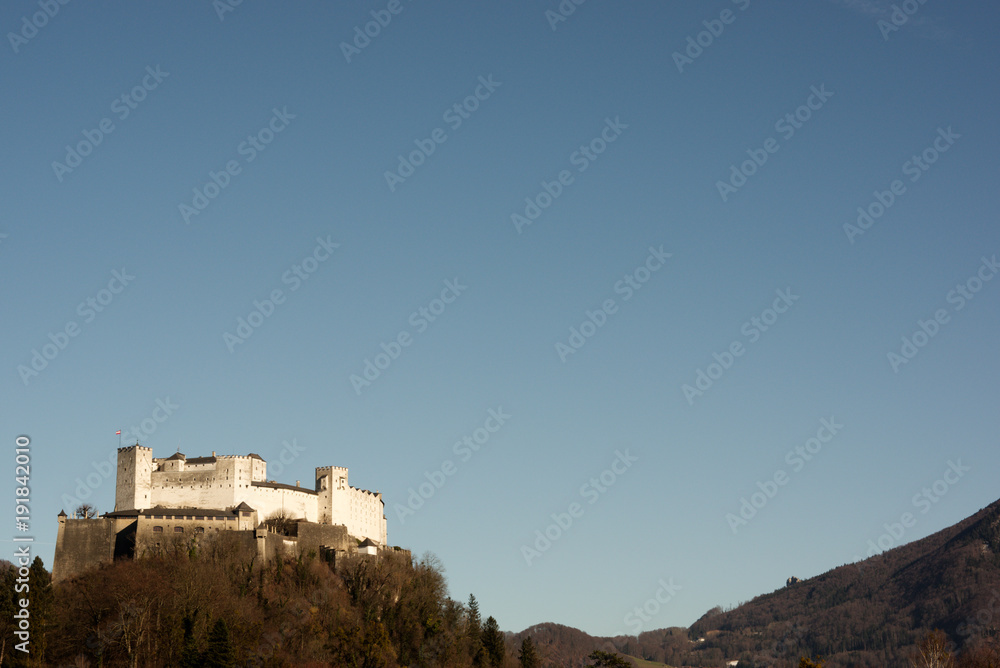 A european medeival castle in the winter sun A european medeival castle in the winter sun