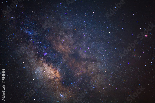 The center of milky way galaxy and space dust in the universe, Night starry sky with stars © sripfoto