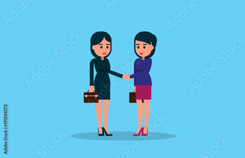 Two Business people shaking hands. Vector illustration business concept.