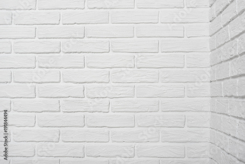 white brick wall corner  abstract background photo