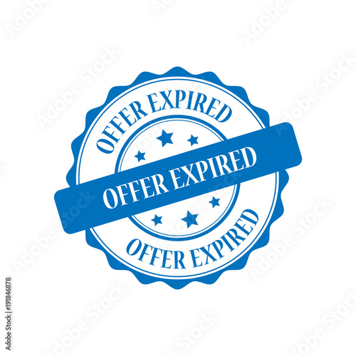 Offer expired blue stamp illustration