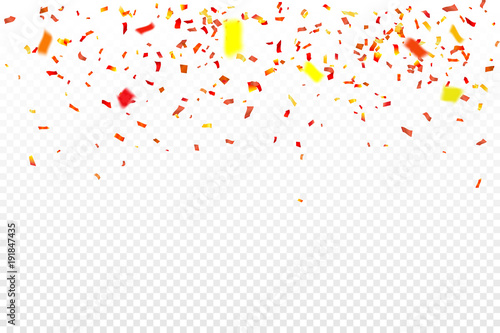 Colorful confetti on white background, vector illustration