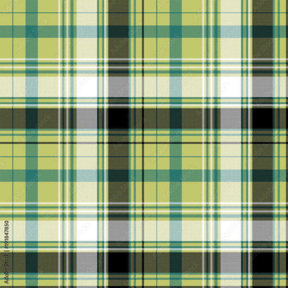 Pixel check plaid textile texture seamless pattern Pixel check plaid textile texture seamless pattern
