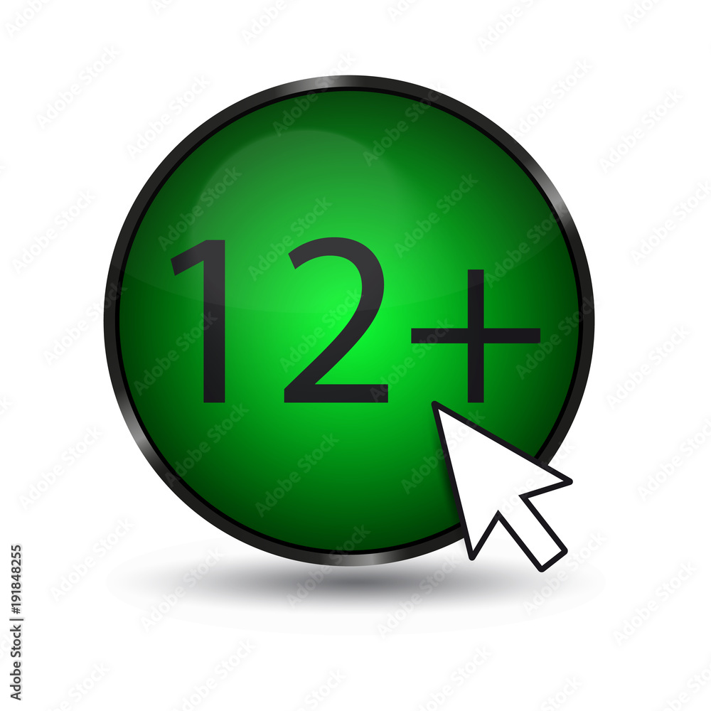 Altersfreigabe 12 Plus - Vektor web Button Altersfreigabe 12 Plus - Vektor web Button