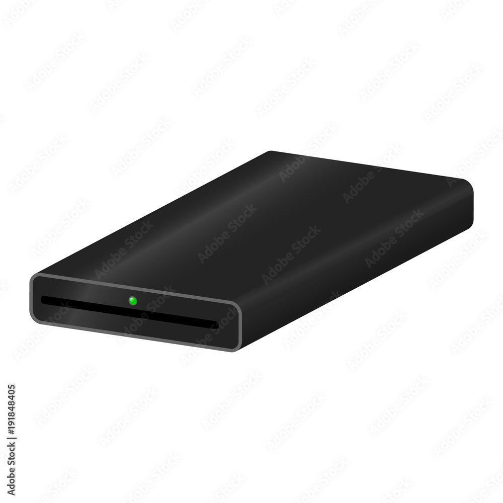 Portable hard drive disk on white background vector Portable hard drive disk on white background vector