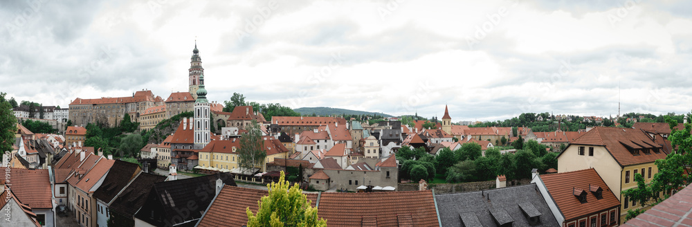 Panoramic view of old town krumlov