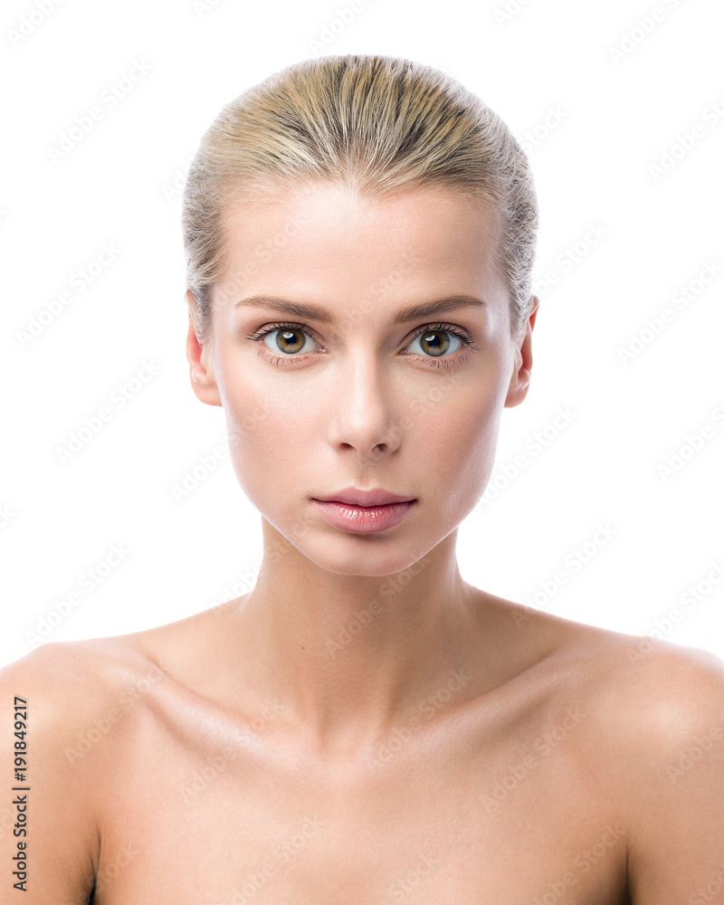 Beauty portrait of beautiful young woman isolated on white background Beauty portrait of beautiful young woman isolated on white background