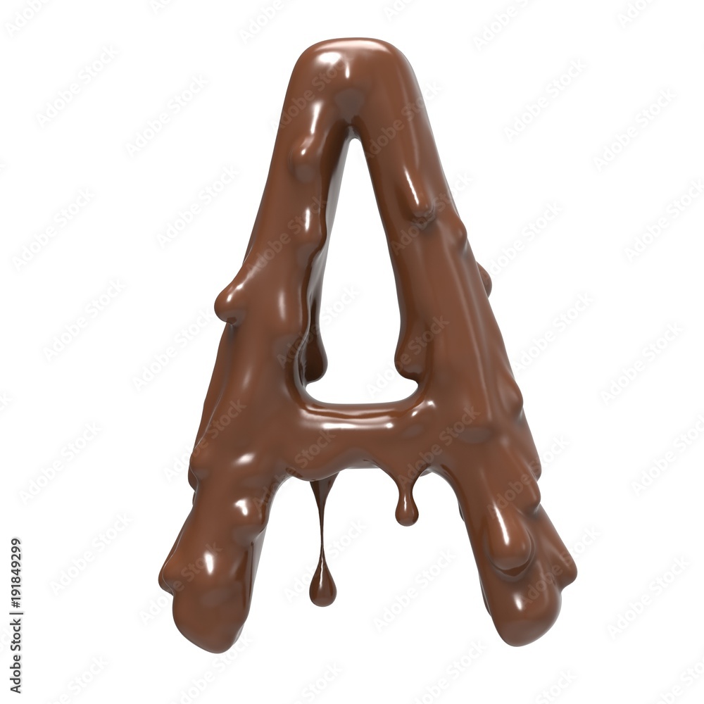 Letter A. Stylized chocolate alphabet. 3d rendering. Letter A. Stylized chocolate alphabet. 3d rendering.
