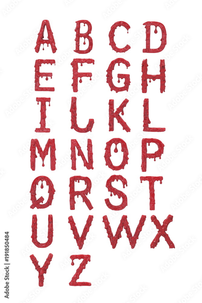 Bloody english halloween alphabet.3D Rendering. Bloody english halloween alphabet.3D Rendering.