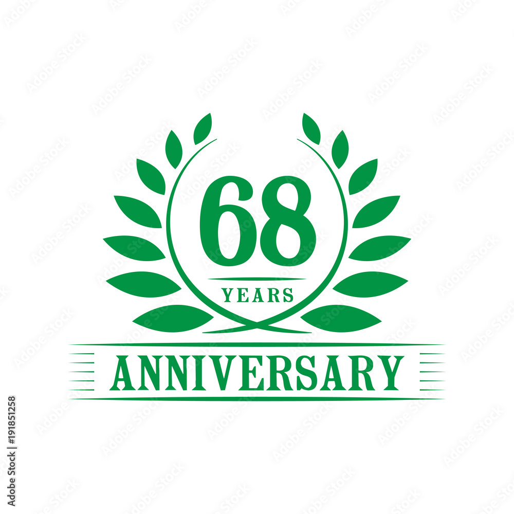 68 years anniversary logo template.
68 years anniversary logo template.