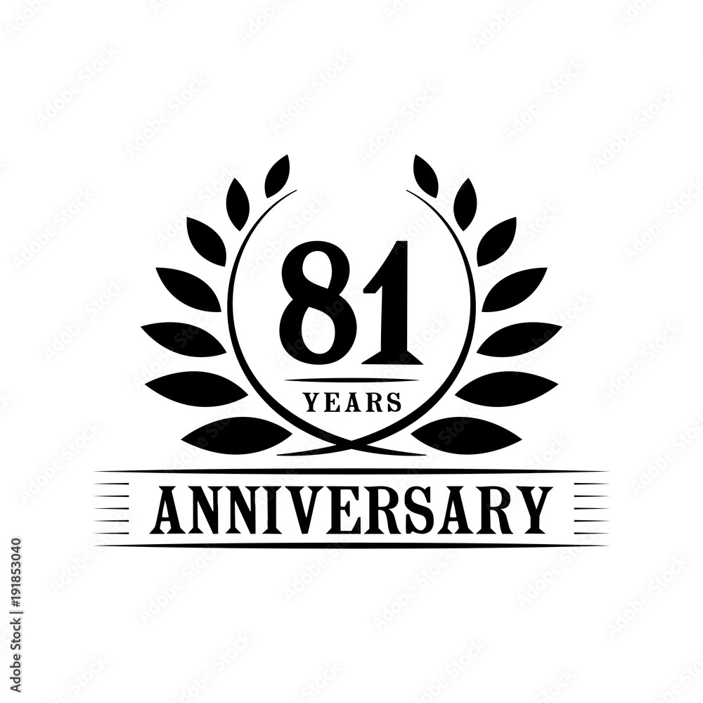 81 years anniversary logo template. 
