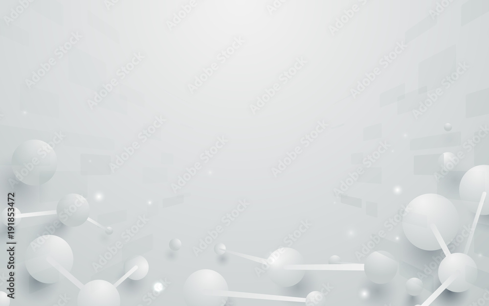 Abstract DNA molecules structure in white tone background