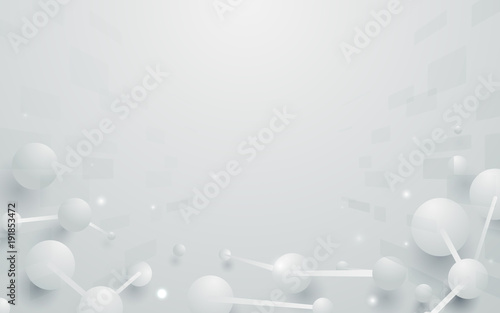 Abstract DNA molecules structure in white tone background