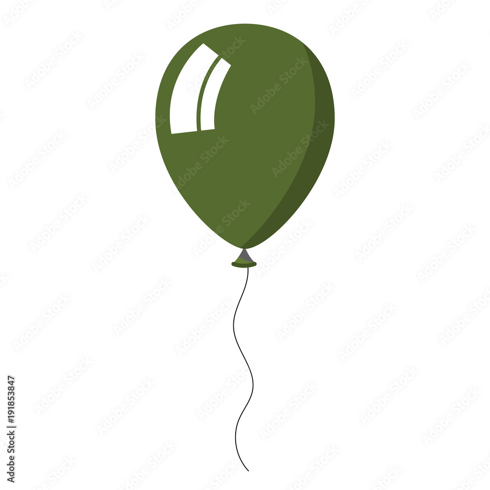 Obraz premium Green balloon on white background