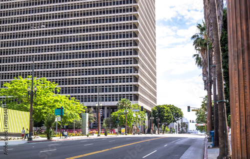 Building of the federal court in Los Angeles  California. Business center of the city