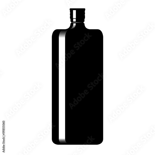 Silhouette of a bottle with an alcoholic drink