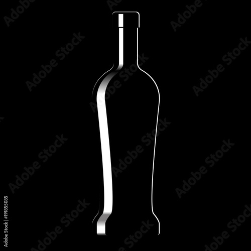 Silhouette of a bottle with an alcoholic drink