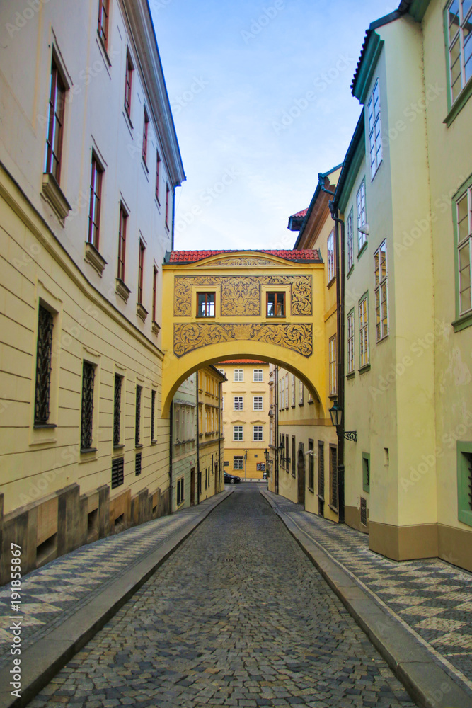 old streets in the city of Prague