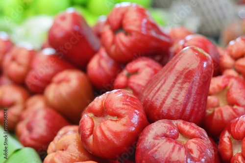 Rose Apples in the market, Tropical Fruits of Thailand