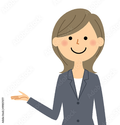 スーツの女性　説明