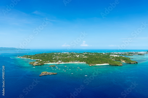 Aerial view of beautiful tropical Boracay Island