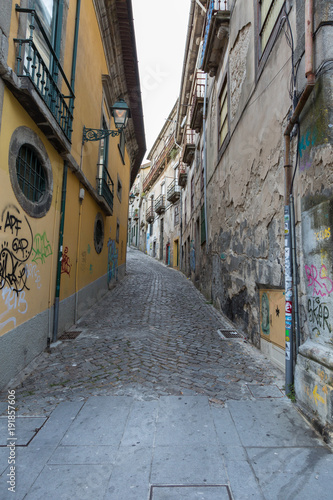 Typical Narrow Street in Porto, Portugal © GioRez