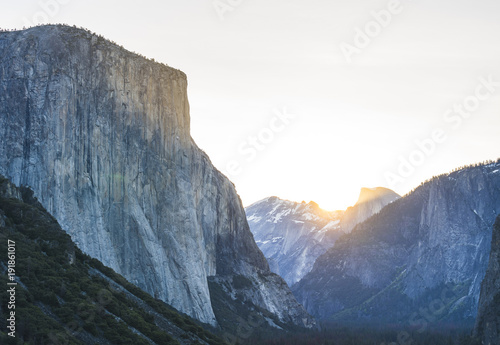 Canvas Print Yosemite National park at sunrise,California,usa.