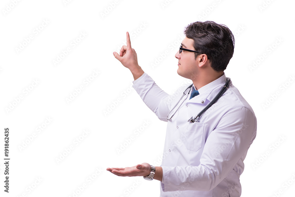 Young male doctor isolated on white background Young male doctor isolated on white background