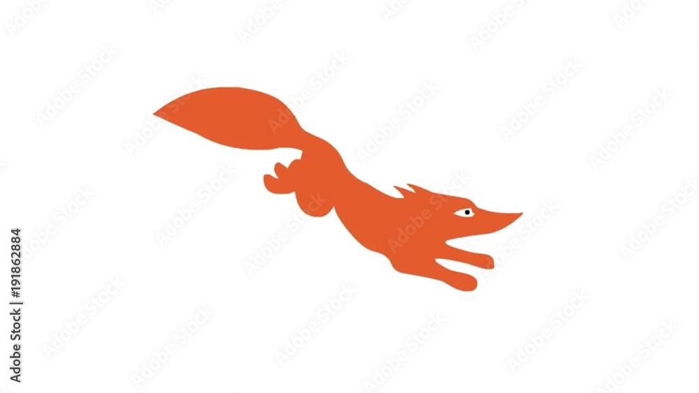 Running red fox (seamless loop animation) Stock Video | Adobe Stock