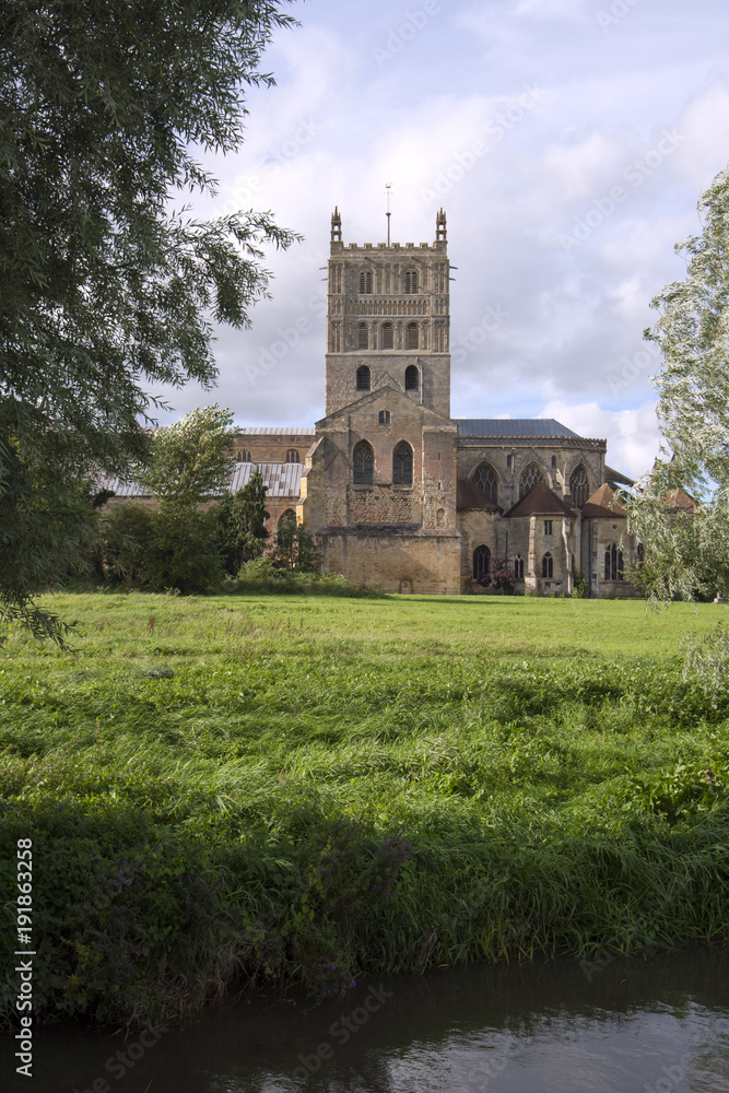 The historic Abbey at Tewkesbury, Gloucestershire, Severn Vale, UK