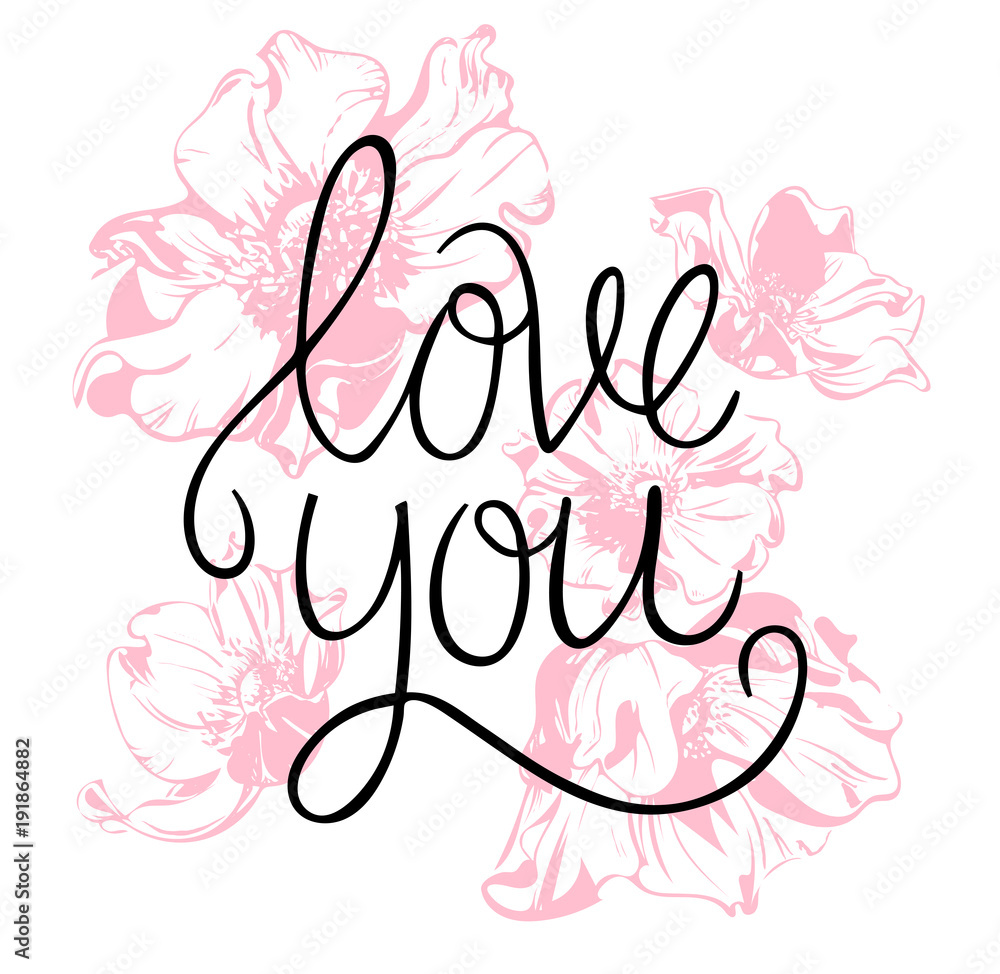 I love you. I heart you. Valentines day calligraphy card. Hand drawn design elements. Handwritten modern brush lettering. I love you. I heart you. Valentines day calligraphy card. Hand drawn design elements. Handwritten modern brush lettering.