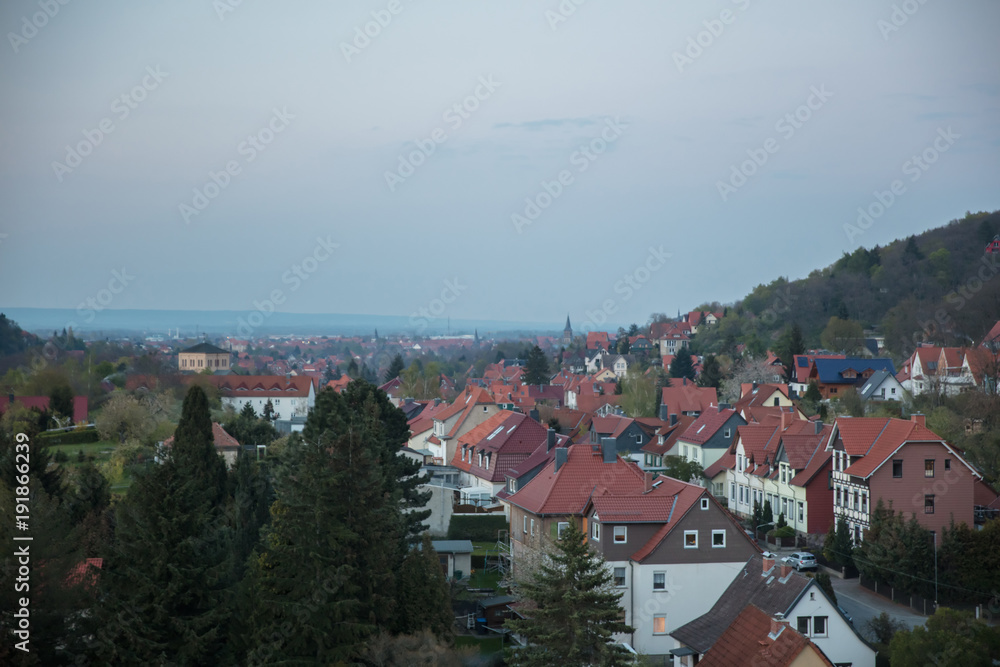 Häuser abends in Wernigerode im Harz