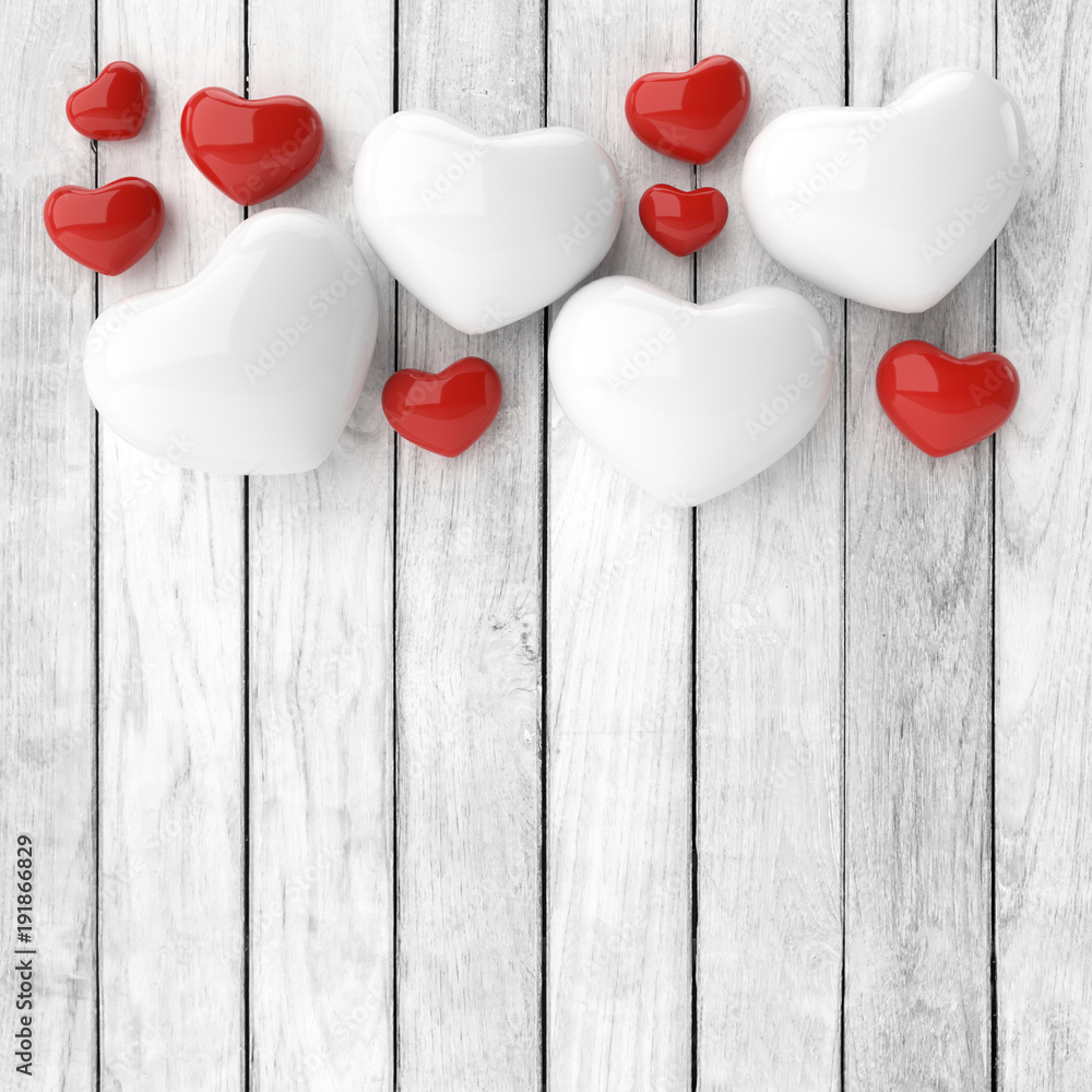 Fototapeta premium Valentine's day background. 3D rendering.