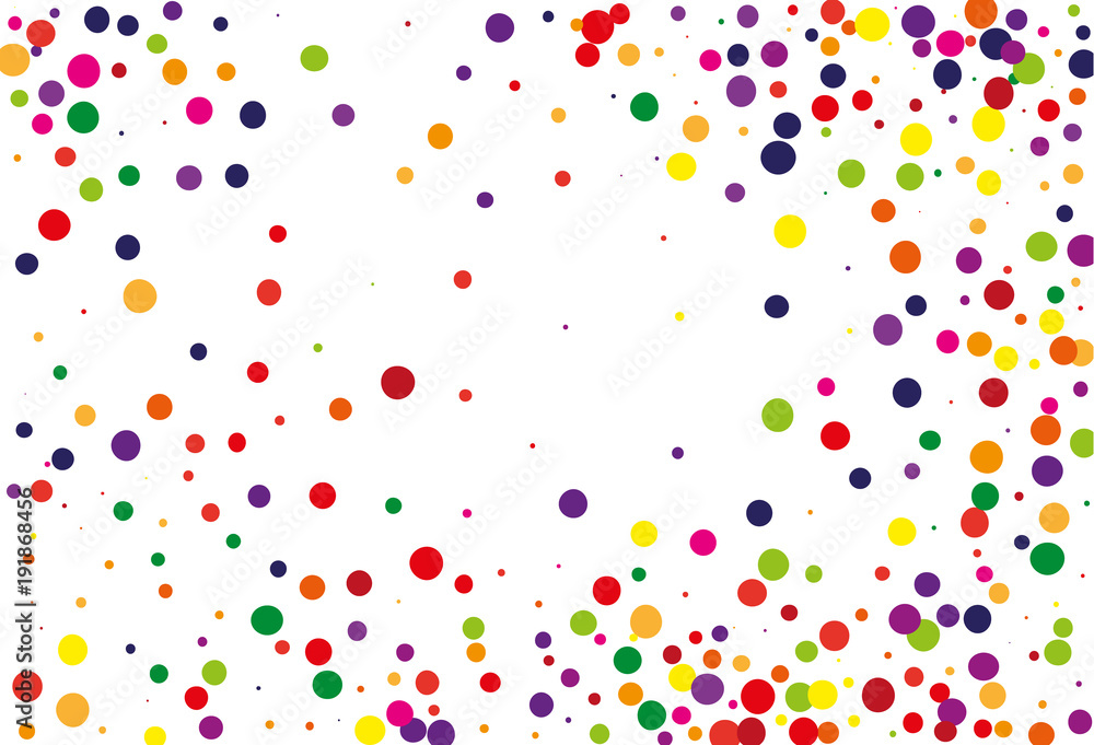 Festival pattern with color round glitter, confetti. Random, chaotic polka dot. 