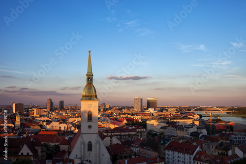 City Of Bratislava Sunset Cityscape In Slovakia