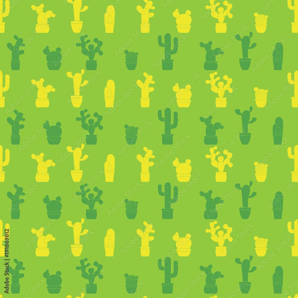 Seamless pattern with cactus for your design