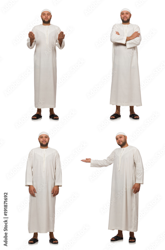 Concept with arab man isolated on white Concept with arab man isolated on white