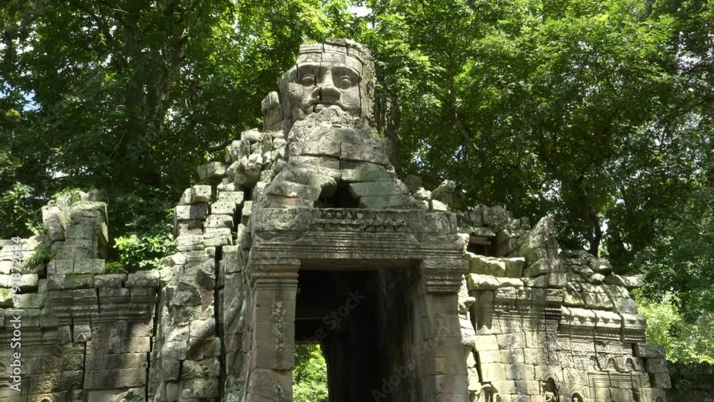 zoom in on the west gate of banteay kdei temple near angkor wat, cambodia zoom in on the west gate of banteay kdei temple near angkor wat, cambodia