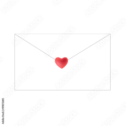 love letter with Heart symbol sticker, vector illustration.