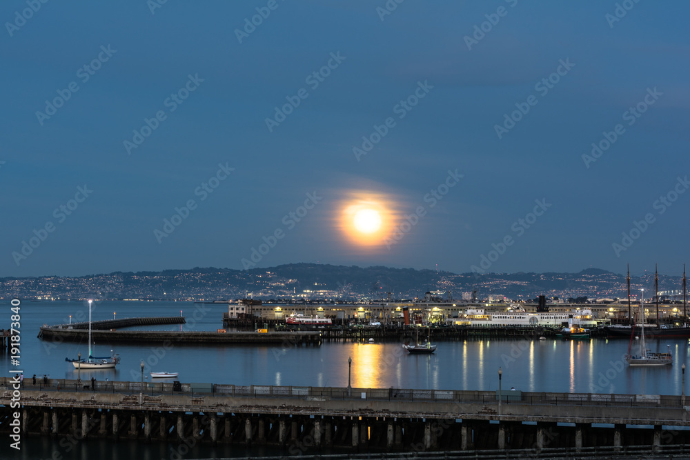The moon in the San Francisco Bay Area, California