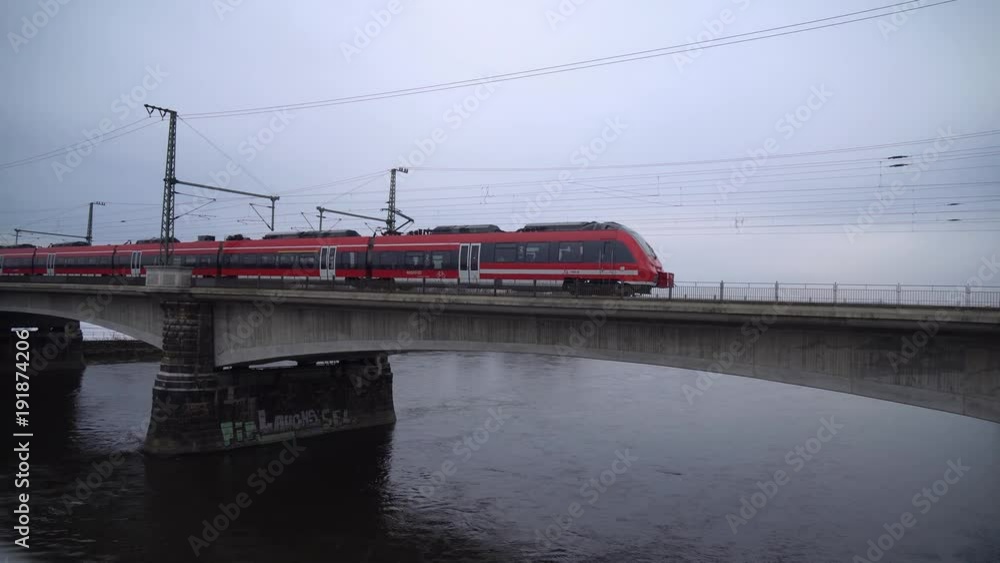 23.01.2018 Dresden, Germany - Electric tram in Dresden, Germany 23.01.2018 Dresden, Germany - Electric tram in Dresden, Germany