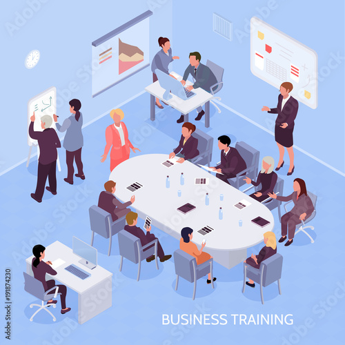 Business Training Isometric Illustration