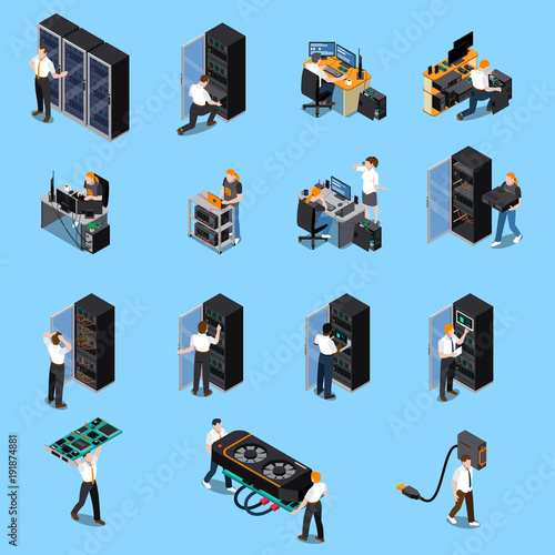 IT Engineer Isometric Set