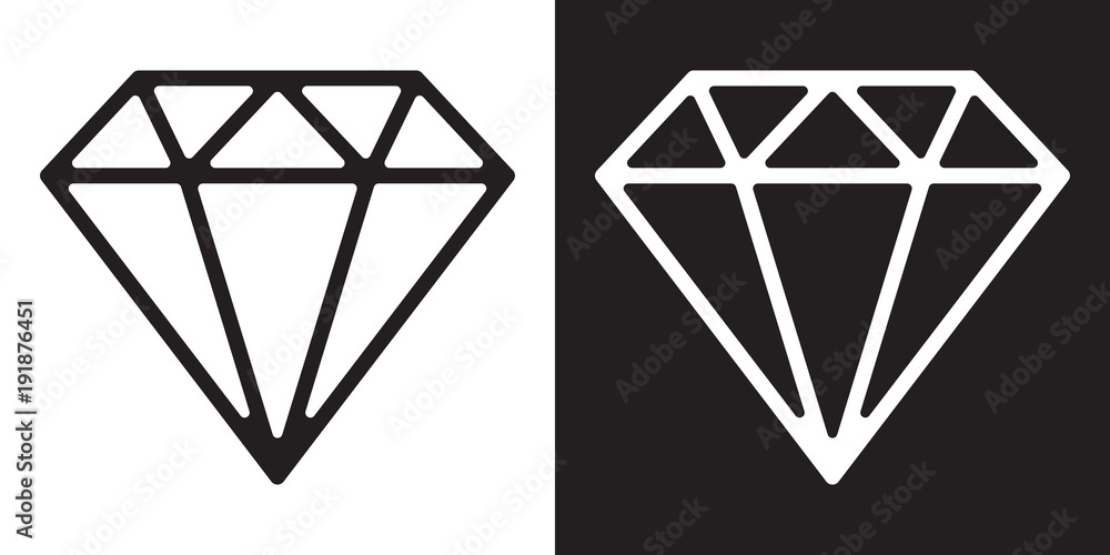 diamond vector gem icon logo illustration jewelry Stock Vector | Adobe Stock
