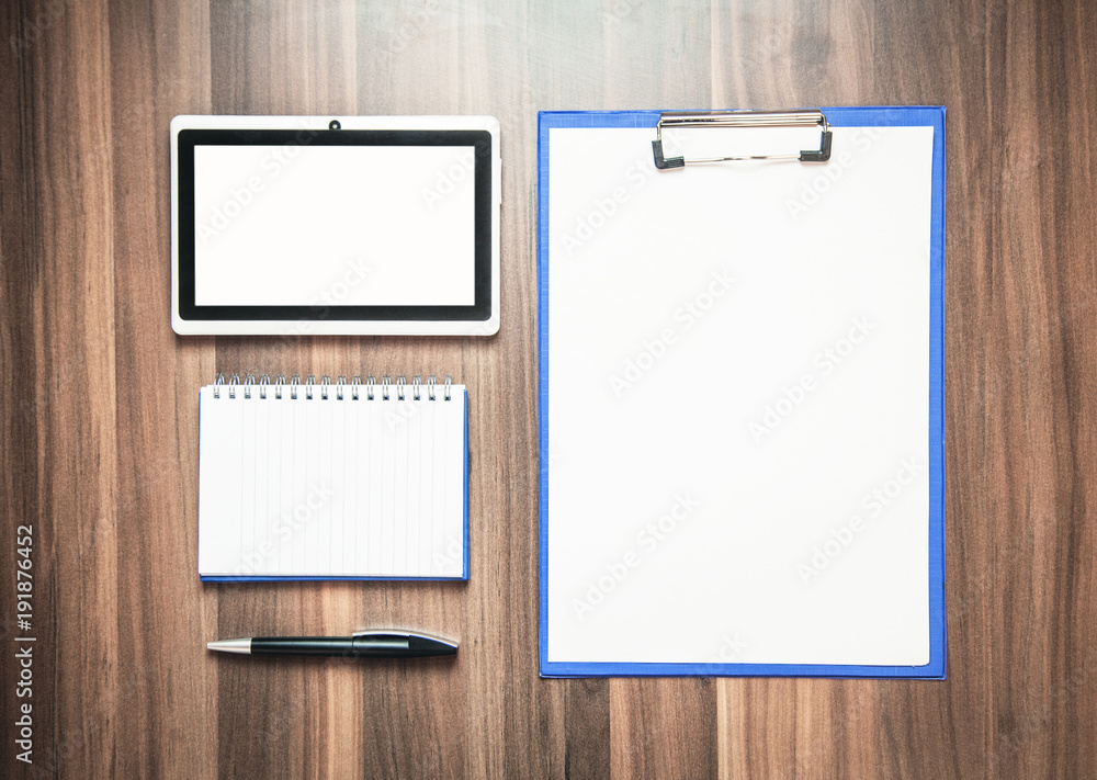 Business objects on the wood background. Business objects on the wood background.