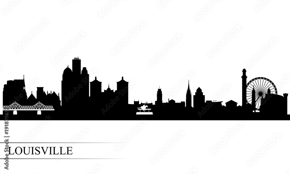 Louisville city skyline silhouette background